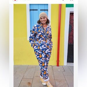 Lucy & Yak Eddie Organic Cotton Boilersuit in Mona Print size medium long sleeve
